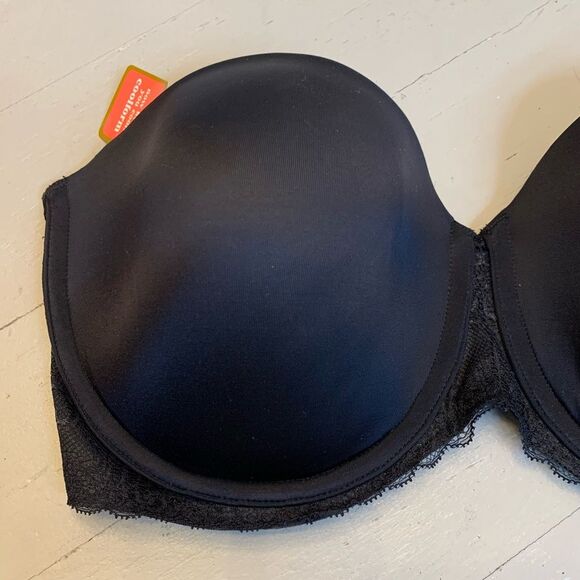 NWT Lilyette black strapless underwired balconette bra size 40DD - Picture 2 of 8